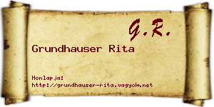 Grundhauser Rita névjegykártya